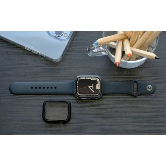 Torrii Torero Bumper Case with Screen Protector for Apple Watch Series 7 45mm- Black